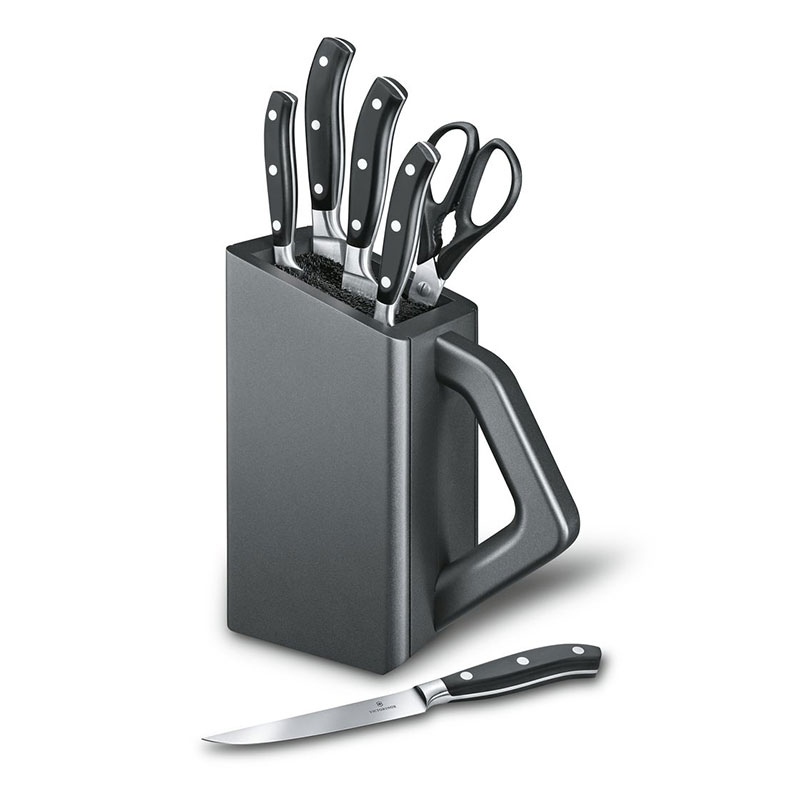 Knife Set 6pcs, black, with nailon fibers - Victorinox®