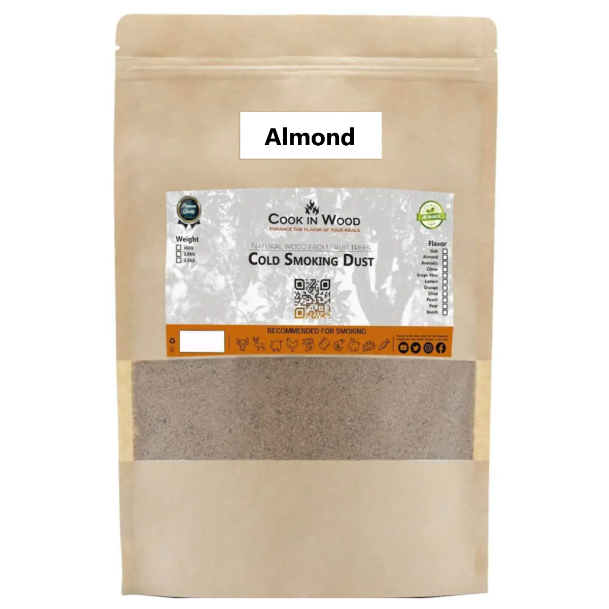 Πριονίδι καπνίσματος Αμυγδαλιάς (Almond), 450g – Cook In Wood®