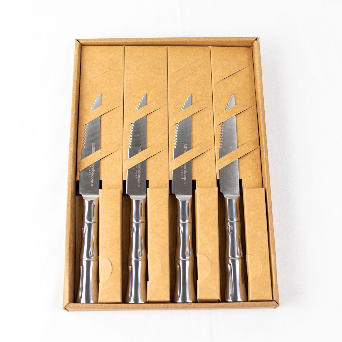 Set of 4 pcs Steak Knives, BAMBOO - SAMURA®️