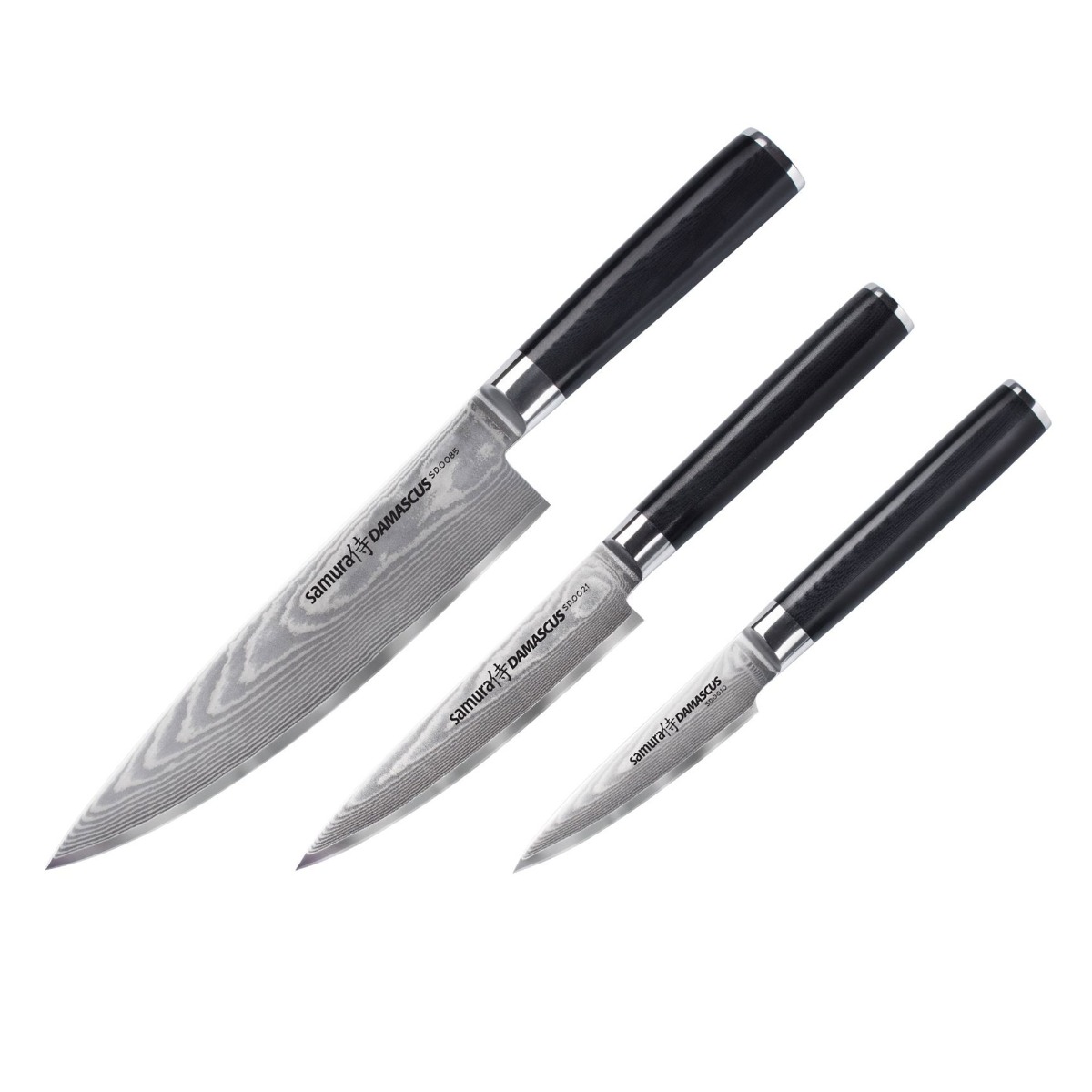 Set of 3 pcs Knives, DAMASCUS - SAMURA®️