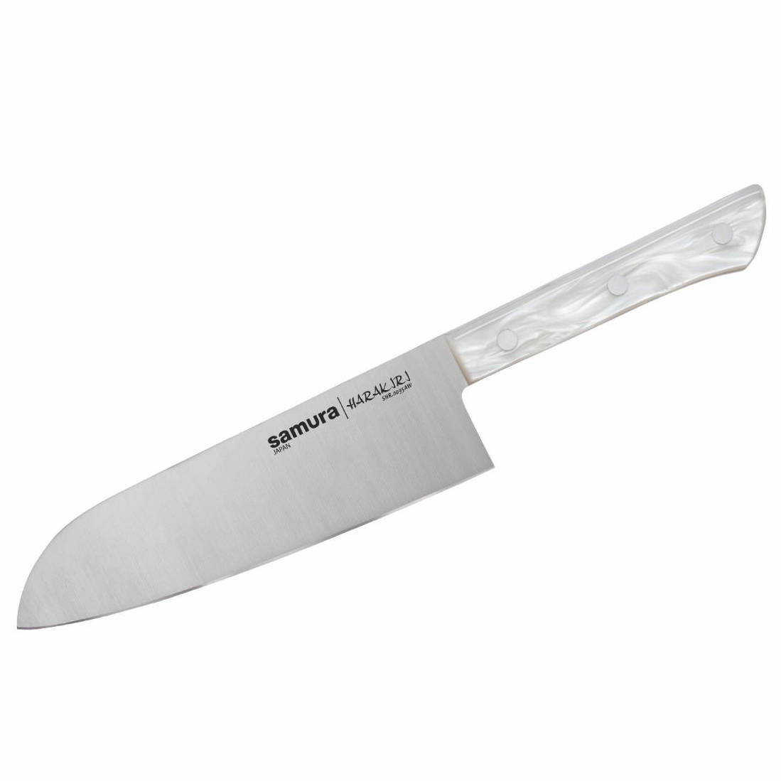 Μαχαίρι Santoku 17.5cm, HARAKIRI (Ακρυλικό Λευκό) - SAMURA®