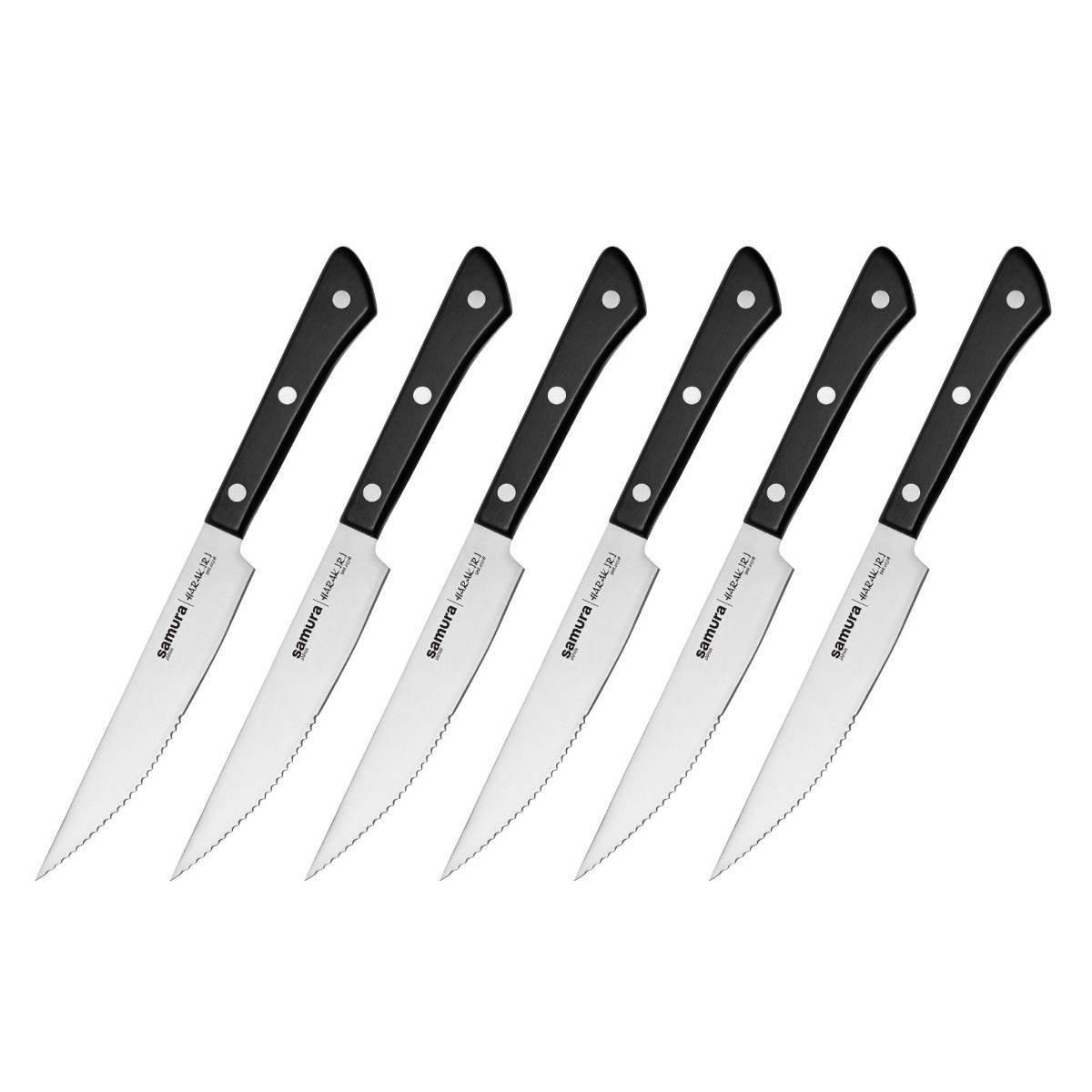 Set of 6 pcs Steak Knives, HARAKIRI - SAMURA®️