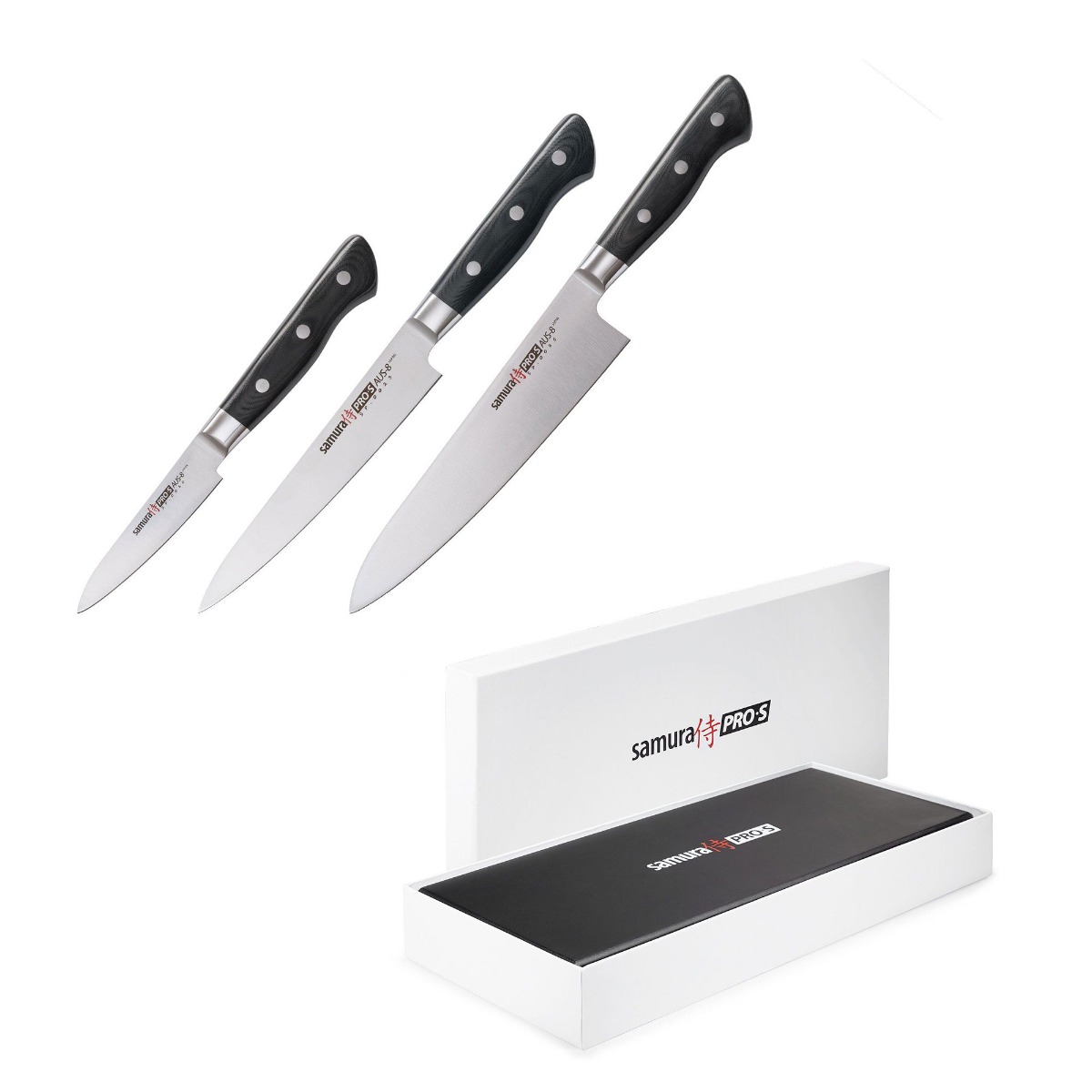 Set of 3pcs Knives, PRO-S – SAMURA®