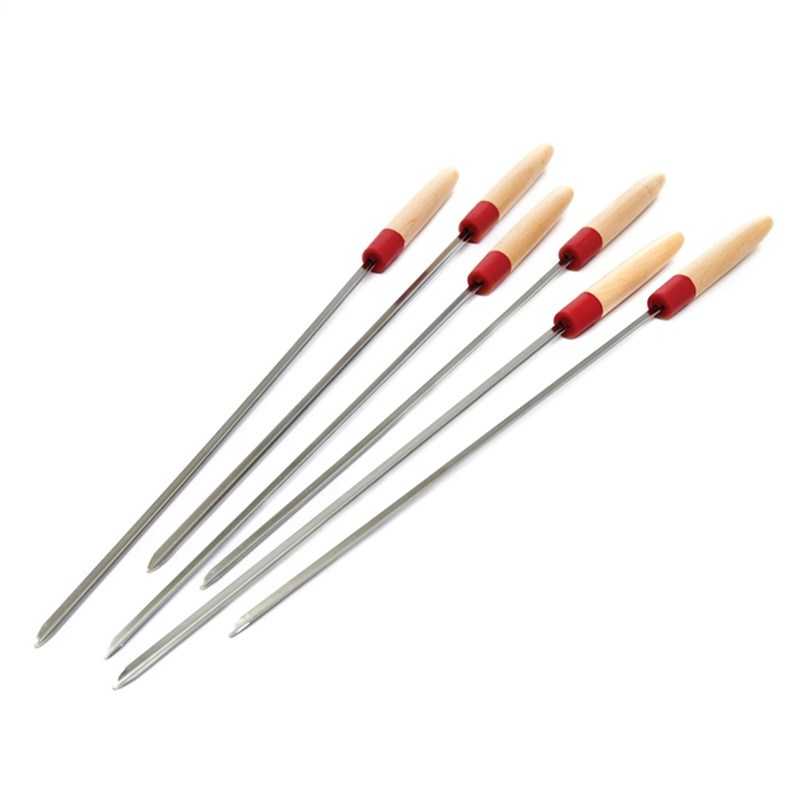 Set of 6 pieces, Metal Skewers with Wooden Handle - GrillPro®